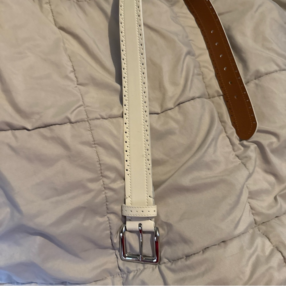 Chaps white Leather Belt
